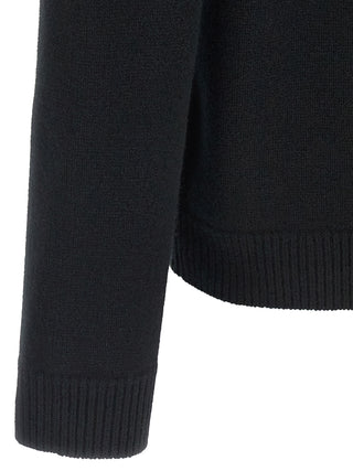 Black Merino Wool Cardigan