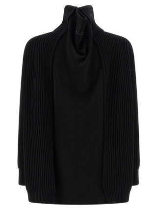 Black Wool Short Dress