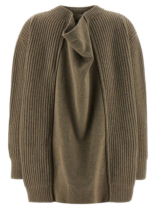 Beige Virgin Wool Short Dress