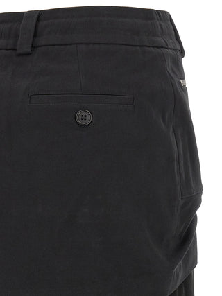 Black Silk Midi Skirt