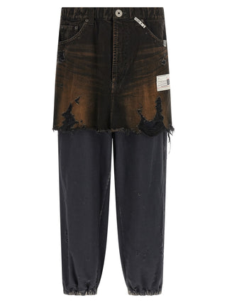 Black Cotton Casual Pants