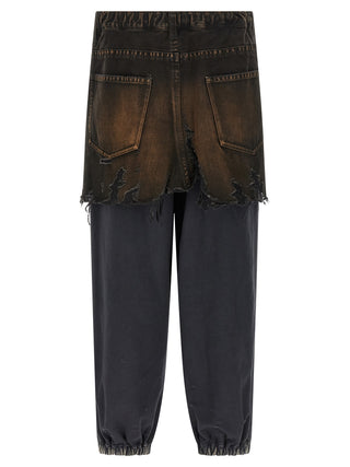 Black Cotton Casual Pants