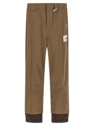 Bicolor Polyester Casual Pants