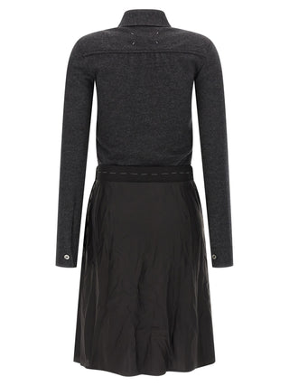 Gray Virgin Wool Midi Dress