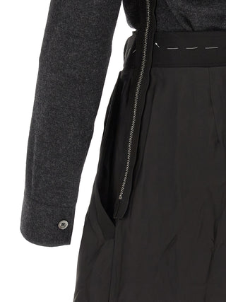 Gray Virgin Wool Midi Dress