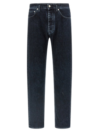 Black Cotton Straight-Leg Jeans