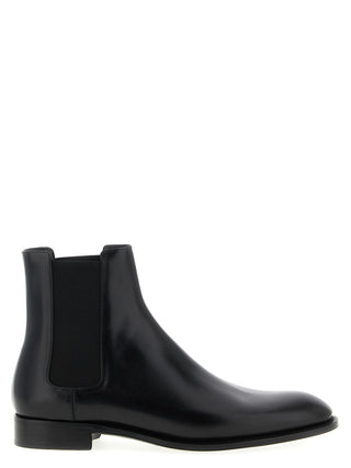 Black Calfskin Chelsea Boots