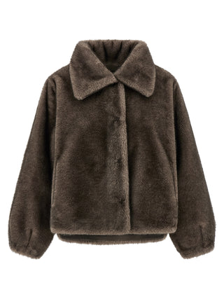 Brown Polyamide Full-Length Jacket