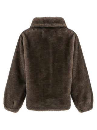 Brown Polyamide Full-Length Jacket