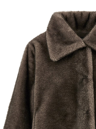 Brown Polyamide Full-Length Jacket