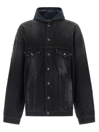 Chaqueta vaquera negra de algodón