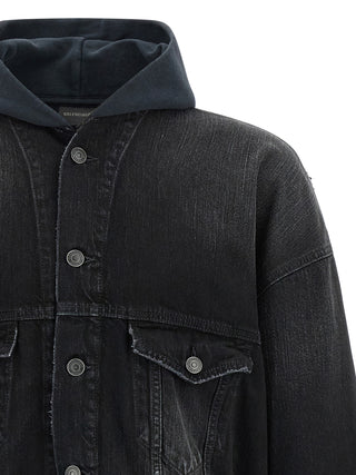 Chaqueta vaquera negra de algodón