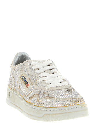 Beige Cowhide Chunky Sneakers