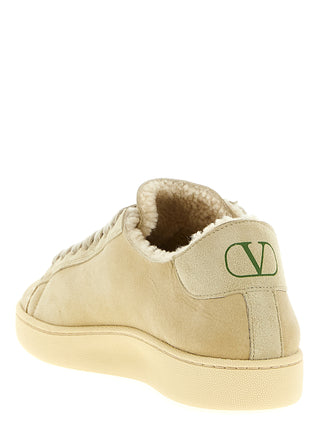 Zapatillas bajas de piel de cabra beige