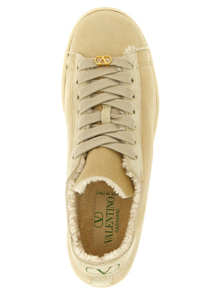 Zapatillas bajas de piel de cabra beige