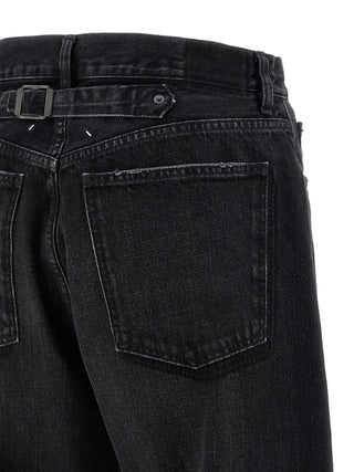 Black Cotton Straight-Leg Jeans
