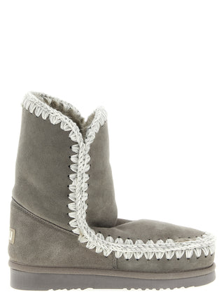 Botines de piel de cordero gris