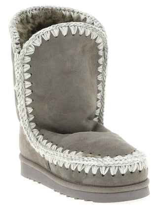 Botines de piel de cordero gris