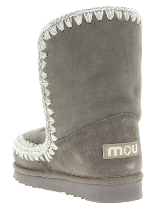 Botines de piel de cordero gris