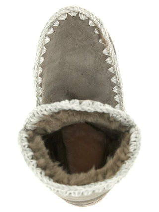 Botines de piel de cordero gris