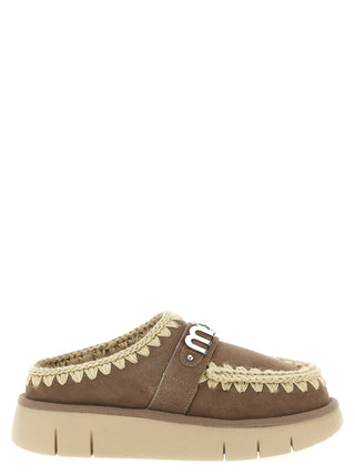 Brown Lambskin Clogs