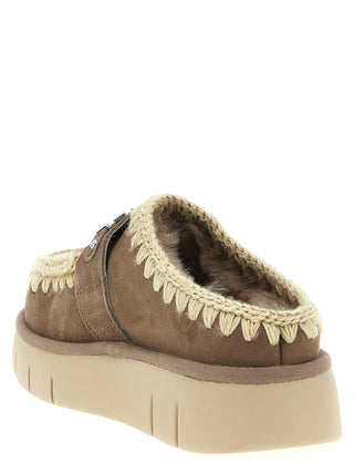 Brown Lambskin Clogs