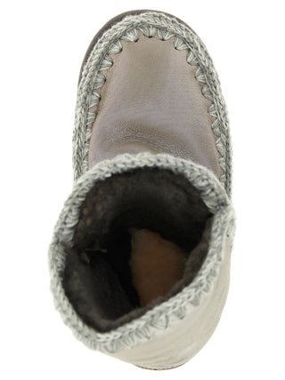 Silver Lambskin Ankle Boots