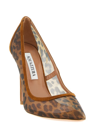 Brown Textile High Heel Pumps