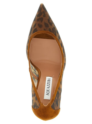 Brown Textile High Heel Pumps
