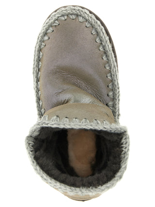 Silver Lambskin Ankle Boots