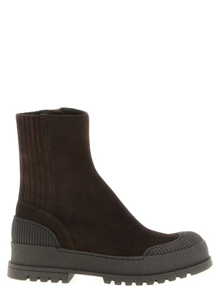 Brown Goatskin Ankle Boots