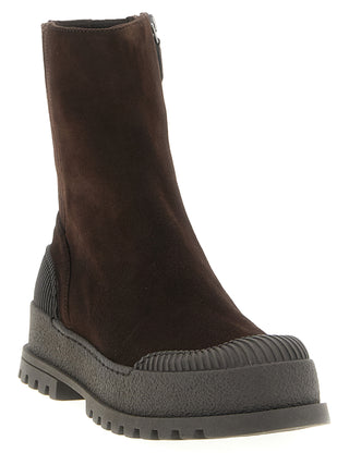Brown Goatskin Ankle Boots