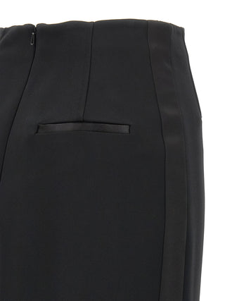 Falda midi de viscosa negra
