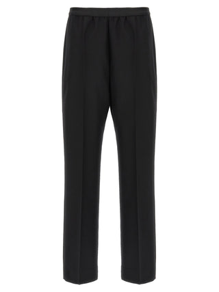 Black Virgin Wool Casual Pants