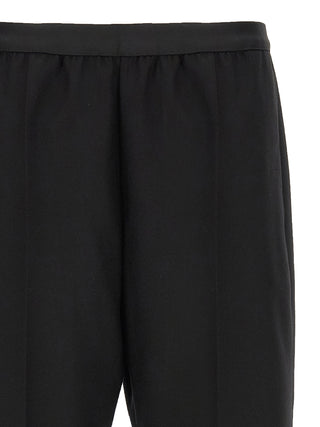 Black Virgin Wool Casual Pants