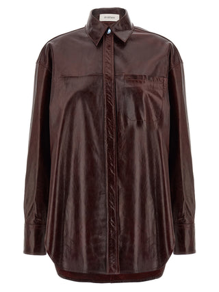 Bordeaux Lamb Leather Blouse