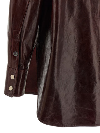 Bordeaux Lamb Leather Blouse