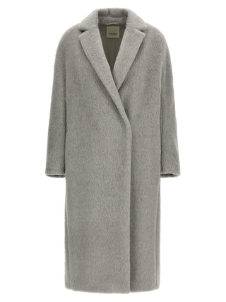 Gray Alpaca Leather Coat