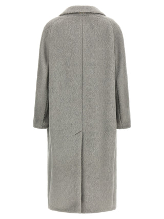 Gray Alpaca Leather Coat