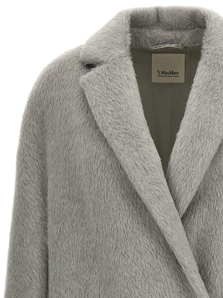 Gray Alpaca Leather Coat