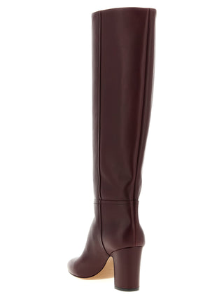 Bordeaux Leather Over The Knee