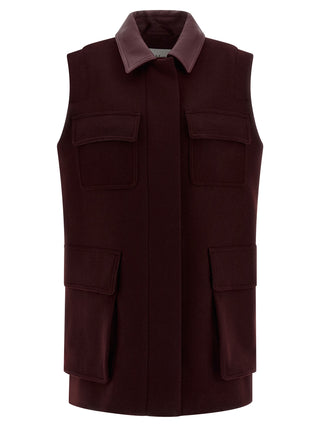 Bordeaux Virgin Wool Sleeveless Jacket