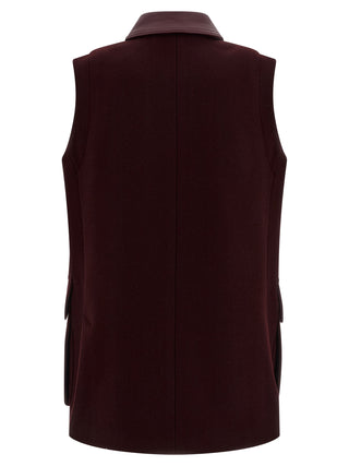 Bordeaux Virgin Wool Sleeveless Jacket