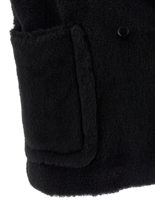Black Alpaca Leather Sleeveless Jacket