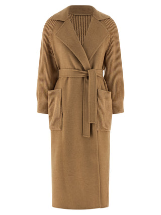 Abrigo de lana beige
