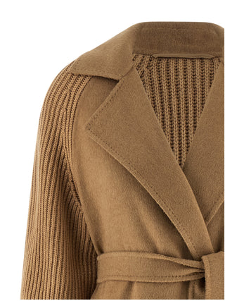 Abrigo de lana beige