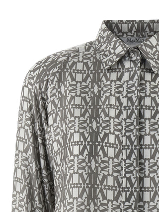 Vestido corto de seda gris