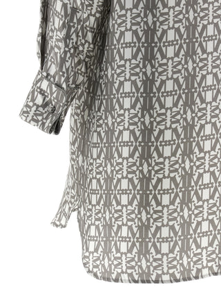 Vestido corto de seda gris