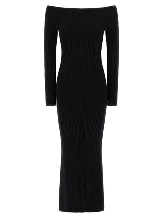 Black Wool Long Dress