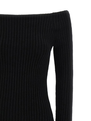 Black Wool Long Dress